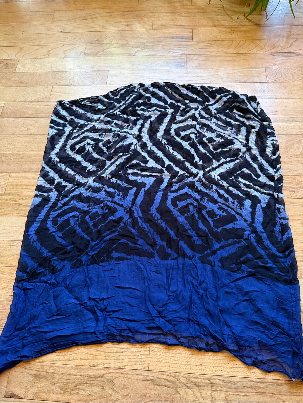 Calvin Klein Blue and Black Zebra Ombre circle scarf/infinity scarf